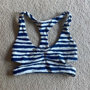 Blue & White Tie Dye Bikini Top - Size M